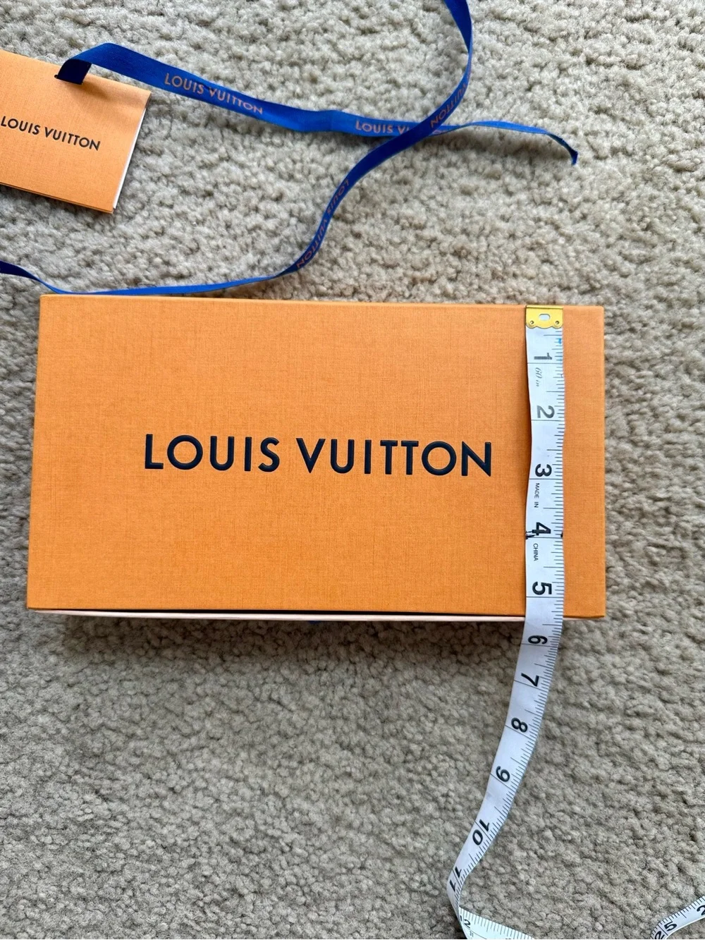Louis Vuitton Orange Box with Ribbon Tissue Cards Authentic Packaging 11”